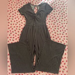 Striped Black and White Jumpsuit